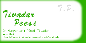 tivadar pecsi business card